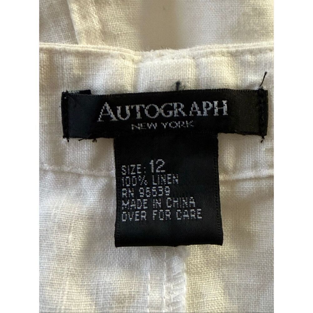 Autograph New York White Linen Button-Front Midi Skirt Size 12 - Picture 12 of 12